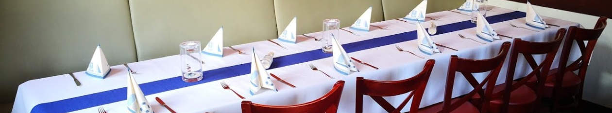 eingedeckter Tisch im Wasserschout